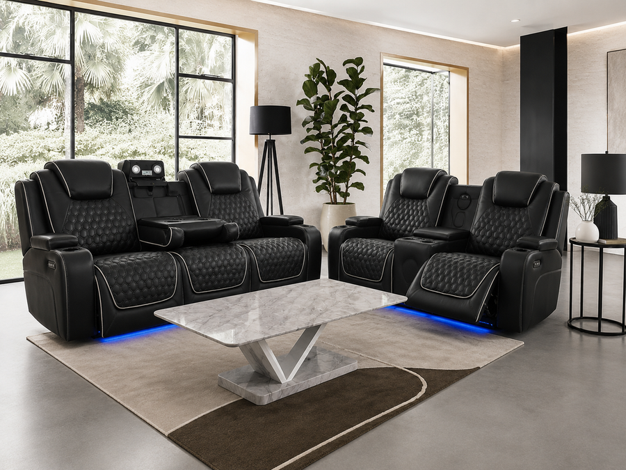 Siena 3+2 Seater Black
