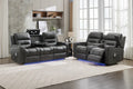 Milan - 2 Seater - Leather Recliner - Black
