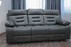 Genoa 2 seater Leather Recliner - Black
