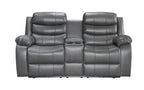 Turin 3+2 Leather Manual Recliners - Grey
