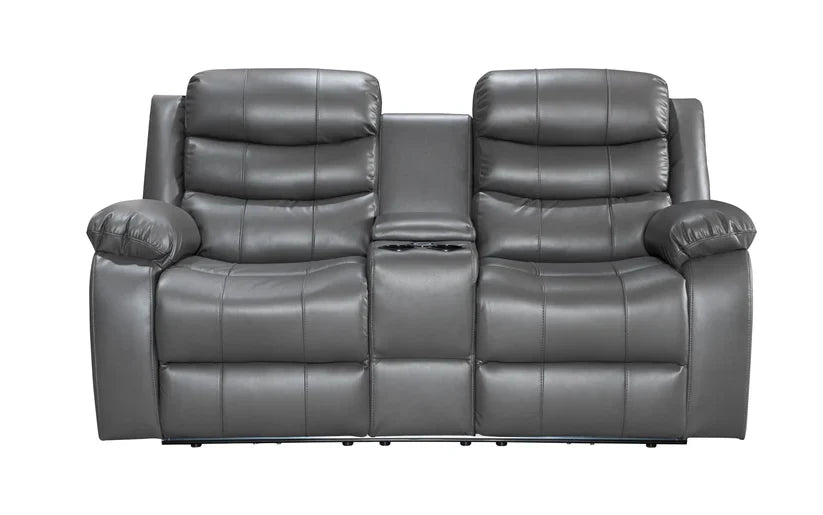 Turin 3+2 Leather Manual Recliners - Grey
