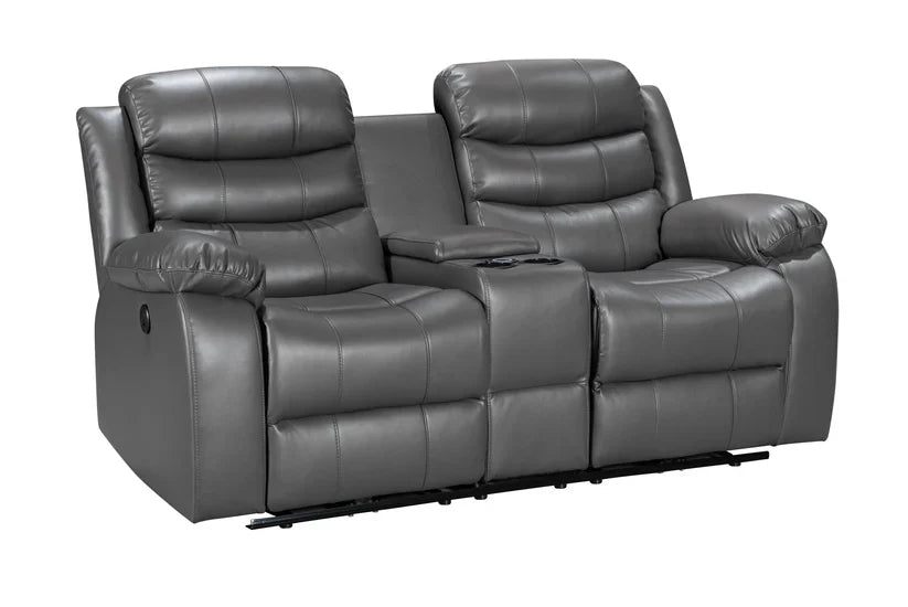 Turin 3+2 Leather Manual Recliners - Grey