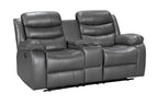 Turin 3+2 Leather Manual Recliners - Grey