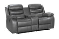 Turin 2 Seater Leather Electric Recliner - Grey