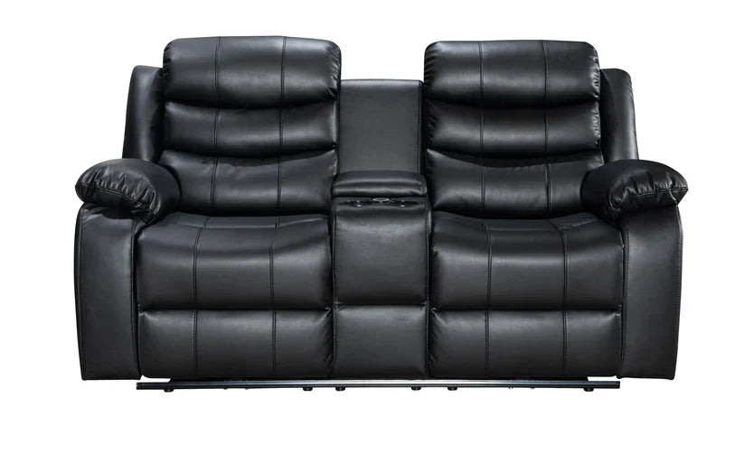 Turin 3+2 Leather Manual Recliners - Black