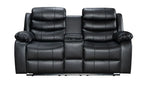 Turin 3+2 Leather Manual Recliners - Black