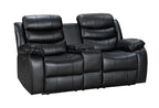 Turin 3+2 Leather Manual Recliners - Black