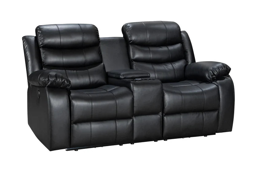 Turin 3+2 Leather Manual Recliners - Black