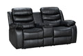 Turin 2 Seater Leather Electric Recliner - Black