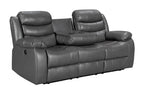 Turin 2 Seater Leather Electric Recliner - Grey