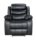 Turin Armchair Leather Electric Recliner - Black