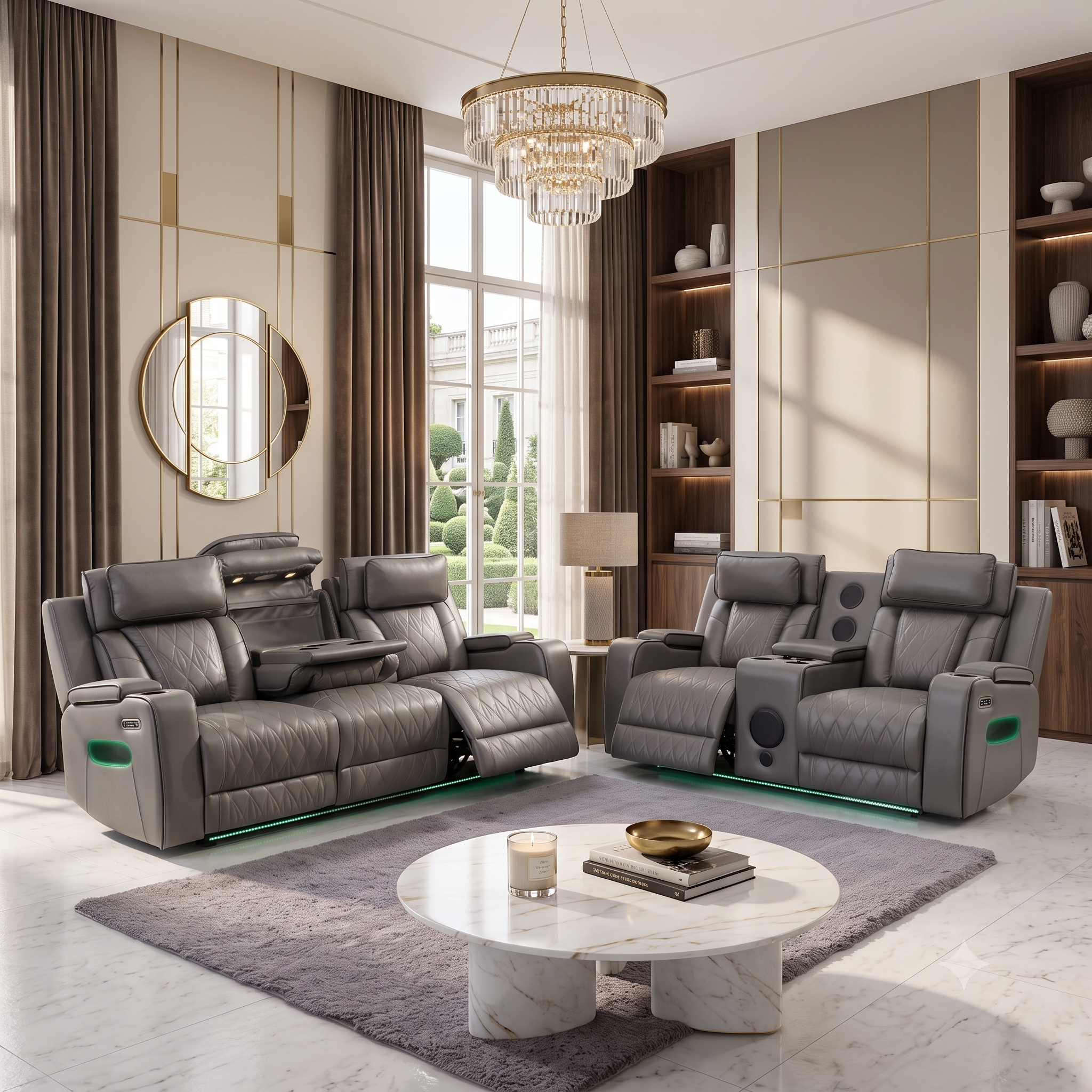 Florence 3+2 seater Grey