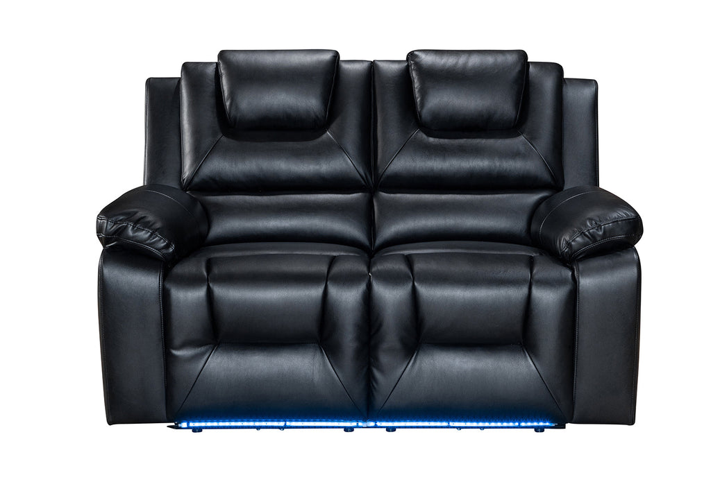 Vancouver 2 Seater Electric Recliner Sofa- Black