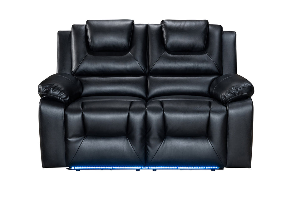 Vancouver 2 Seater Electric Recliner Sofa- Black