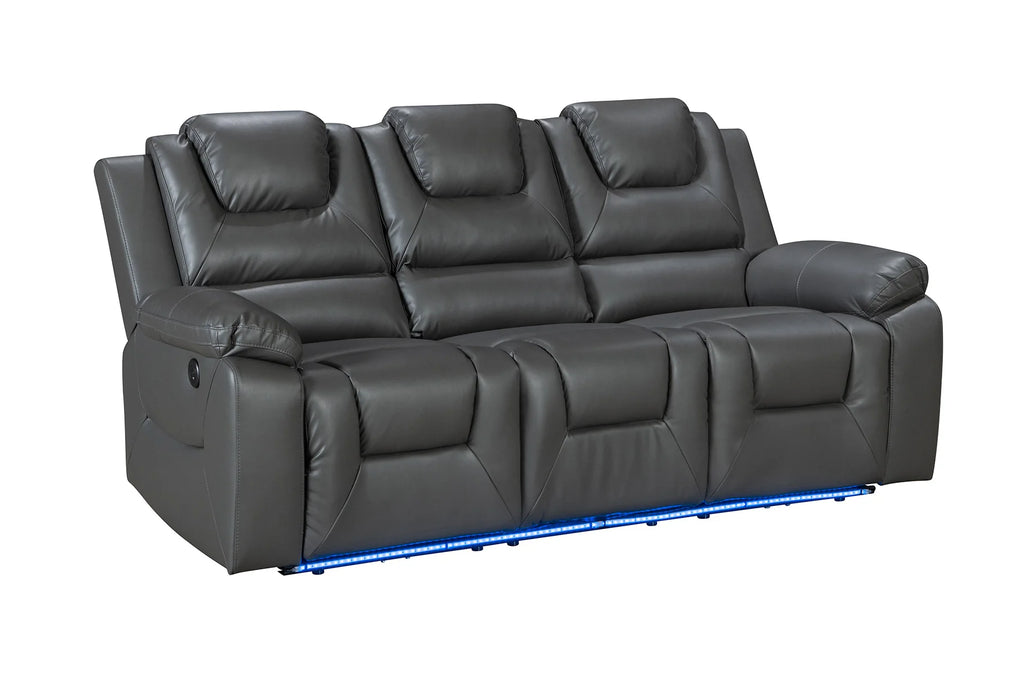 Vancouver 3 Seater Electric Recliner Sofa- Grey