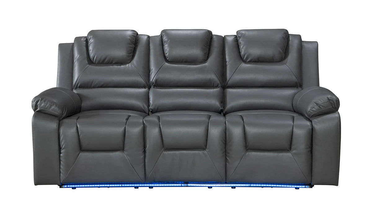 Vancouver 3 Seater Electric Recliner Sofa- Grey