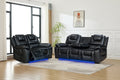 Vancouver 3+2 Seater Electric Recliner Sofa Set- Black