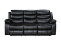 Turin 3 seater Leather Electric Recliner - Black