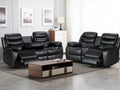 Turin 3+2 Leather Manual Recliners - Black