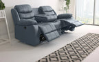 Turin 3+2 Leather Manual Recliners - Grey
