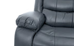 Turin 3 Seater Leather Recliner - Grey