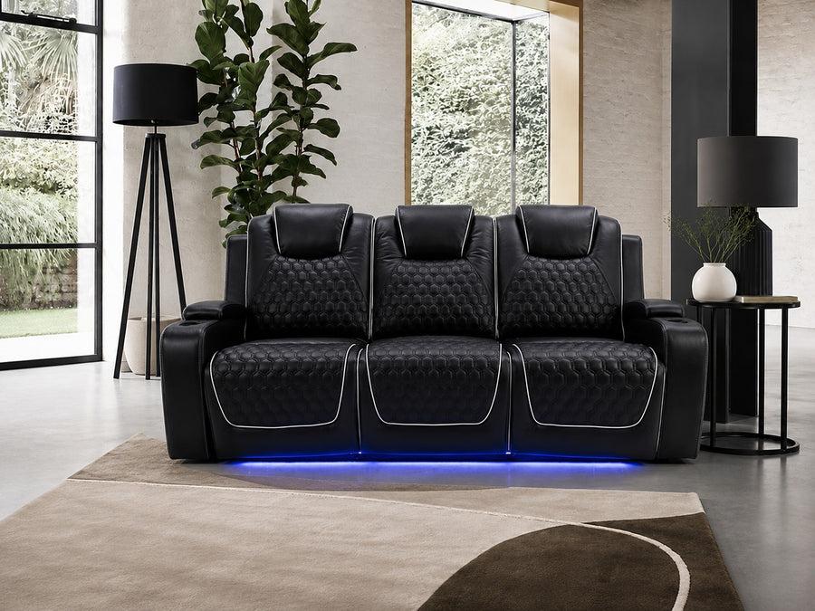 Siena 3 Seater Black