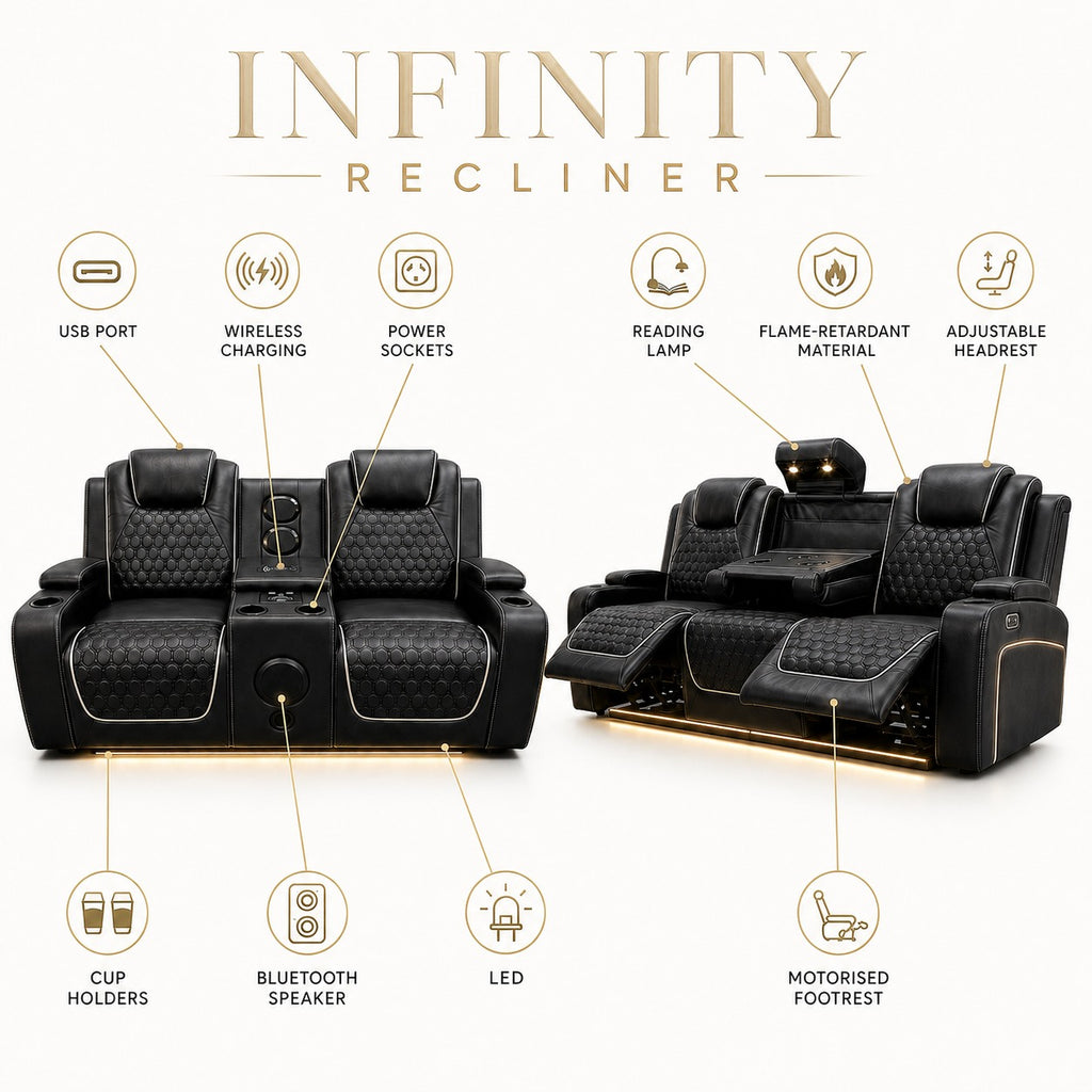 Siena 3+2 Seater Black