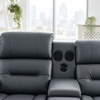 Milan - 3 Seater - Leather Recliner - Dark Grey