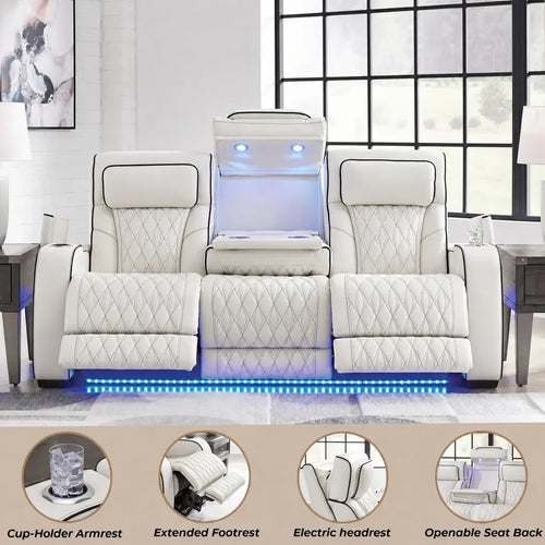 Florence 3 seater White