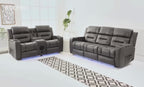 Milan - 3+2 - Leather Recliners -  Dark Grey