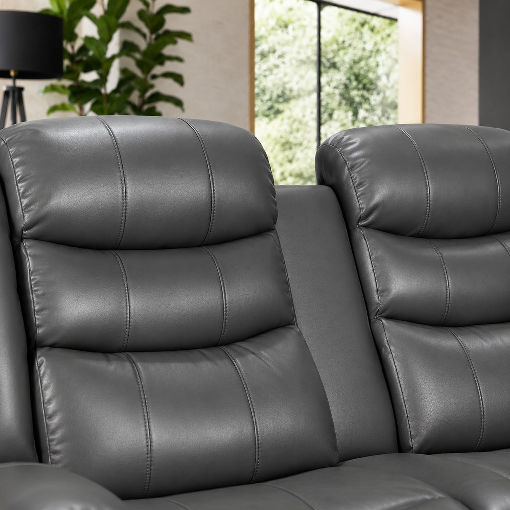 Turin 3+2 Leather Electric Recliners - Grey