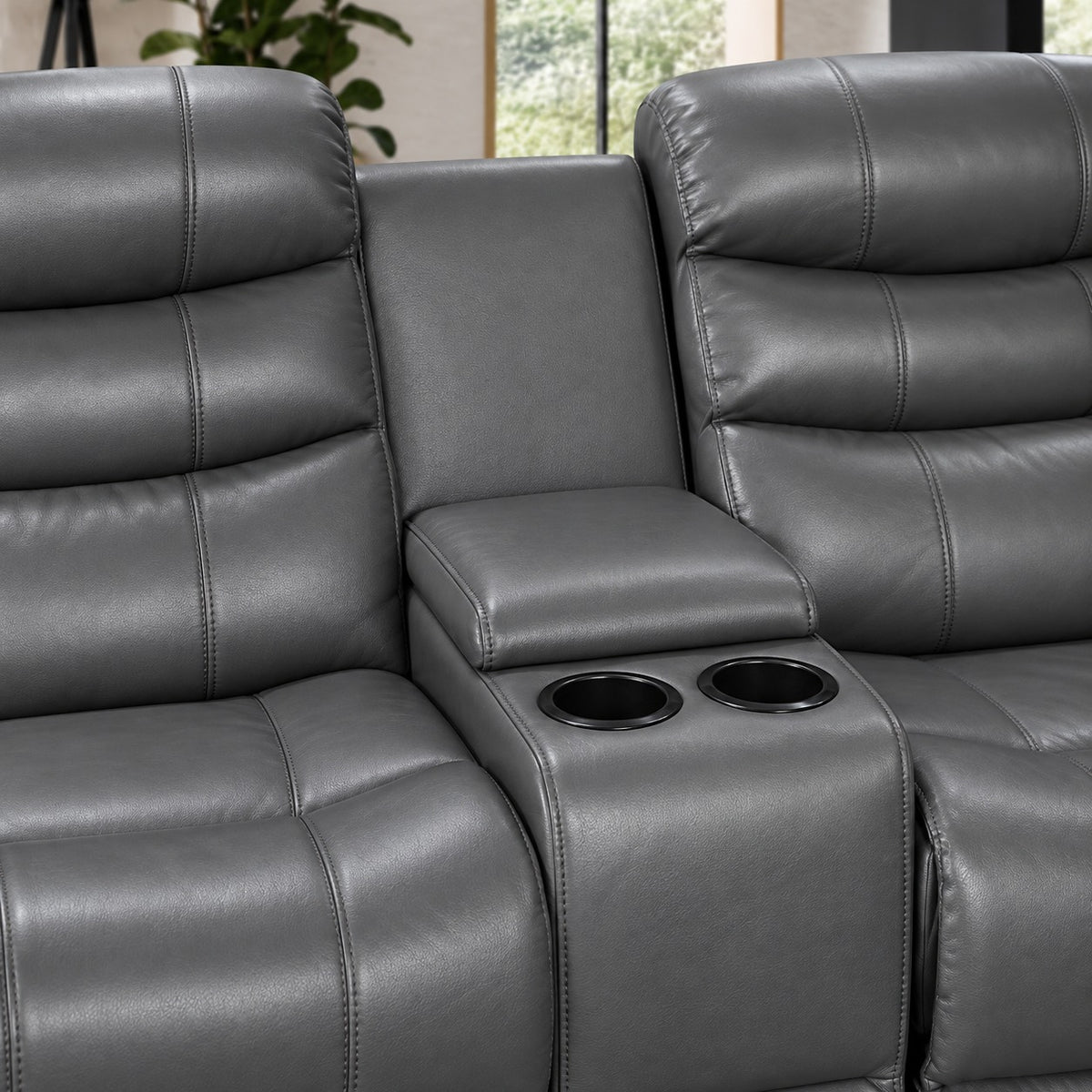 Turin 3+2 Leather Electric Recliners - Grey