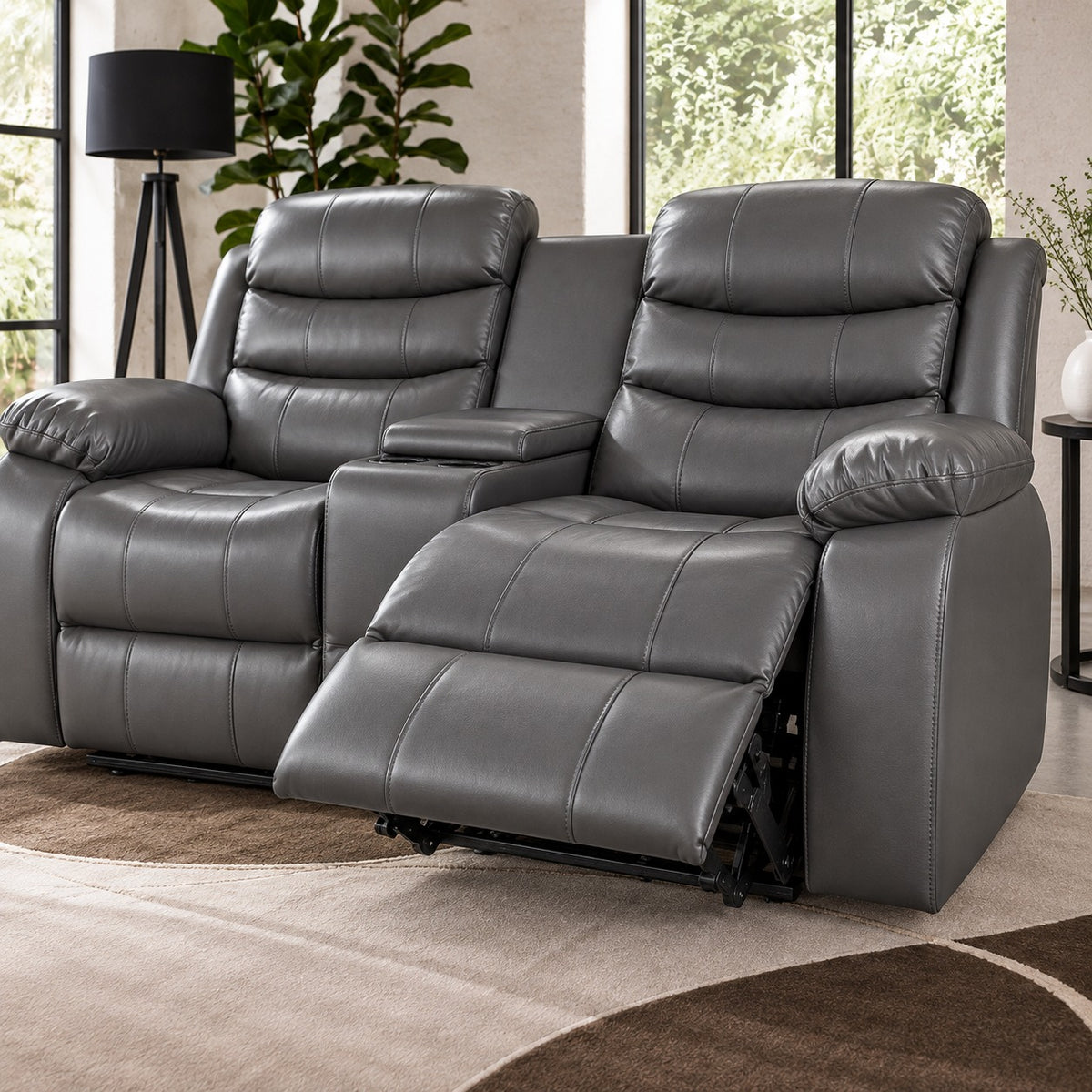 Turin 3+2 Leather Electric Recliners - Grey